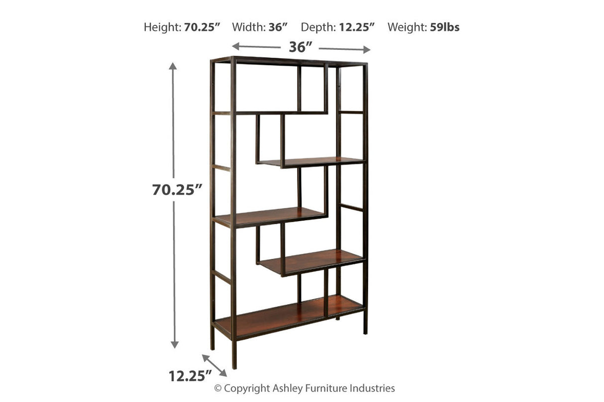 Frankwell Brown/Black Bookcase from Ashley Furniture - Luna Furniture