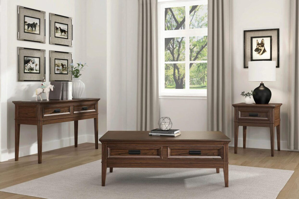Frazier Park Brown Cherry Wood Sofa Table from Homelegance - Luna Furniture
