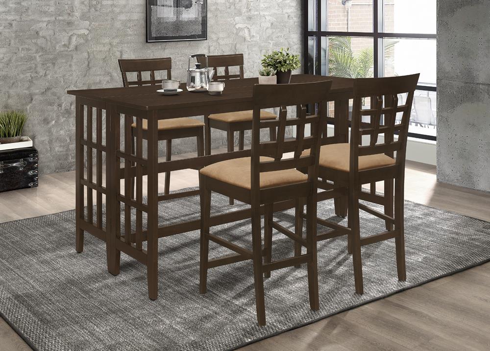 Gabriel Cappuccino and Tan Upholstered Counter Height Stools, Set of 2 from Coaster - Luna Furniture