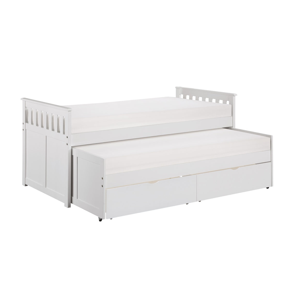 Galen White Twin/Twin Bed with Storage Boxes from Homelegance - Luna Furniture