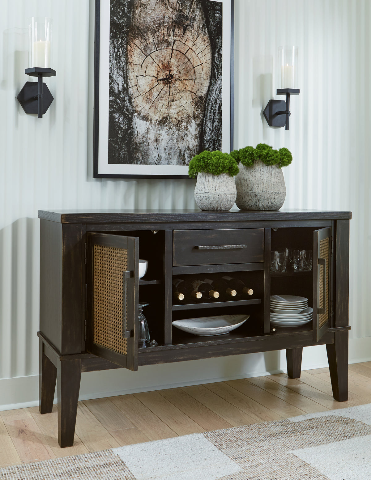 Galliden Black Dining Server from Ashley - Luna Furniture
