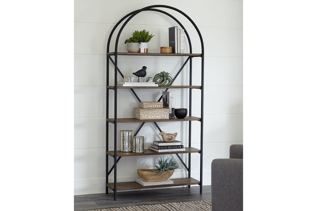 Galtbury Brown/Black Bookcase from Ashley - Luna Furniture