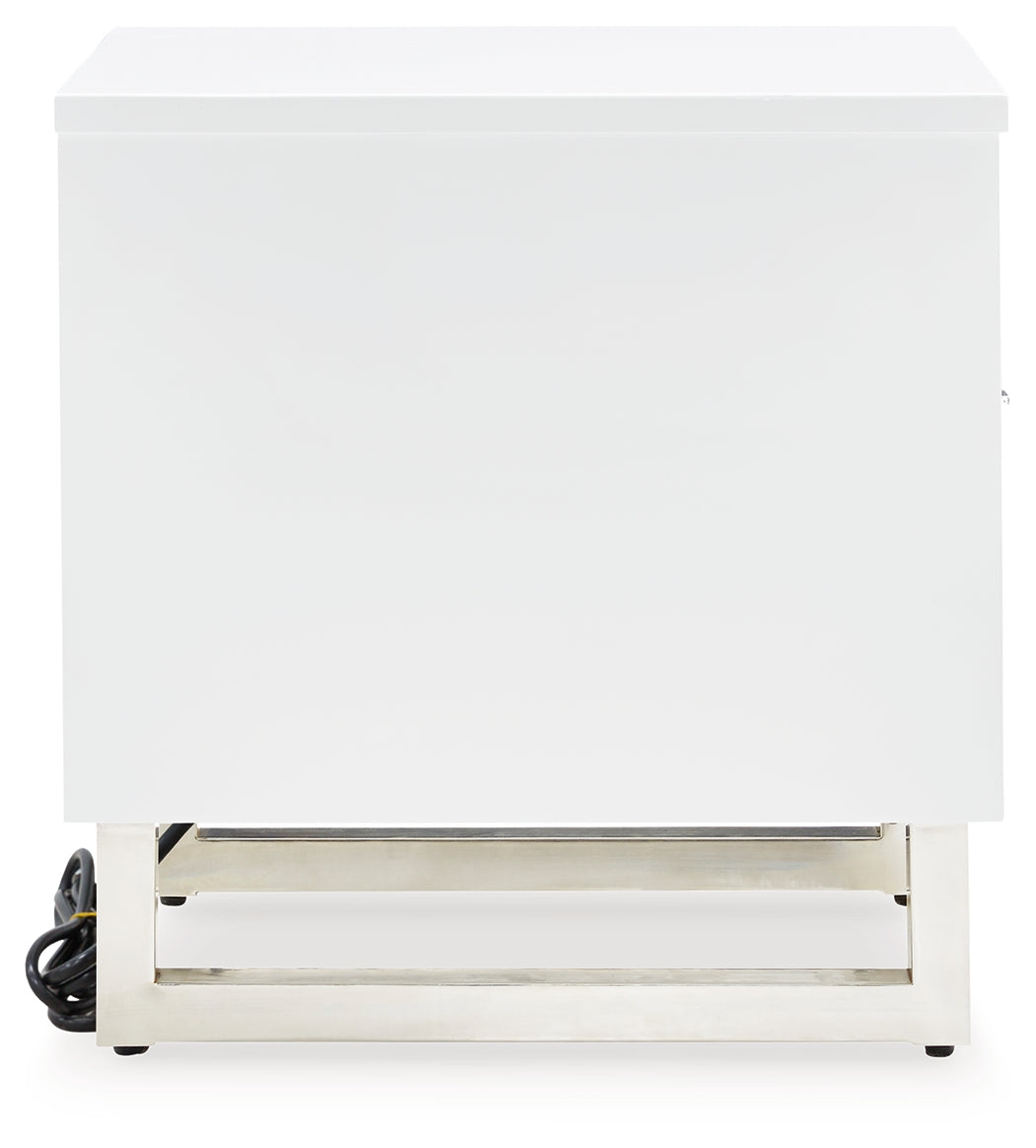 Gardoni White/Black Chairside End Table from Ashley - Luna Furniture