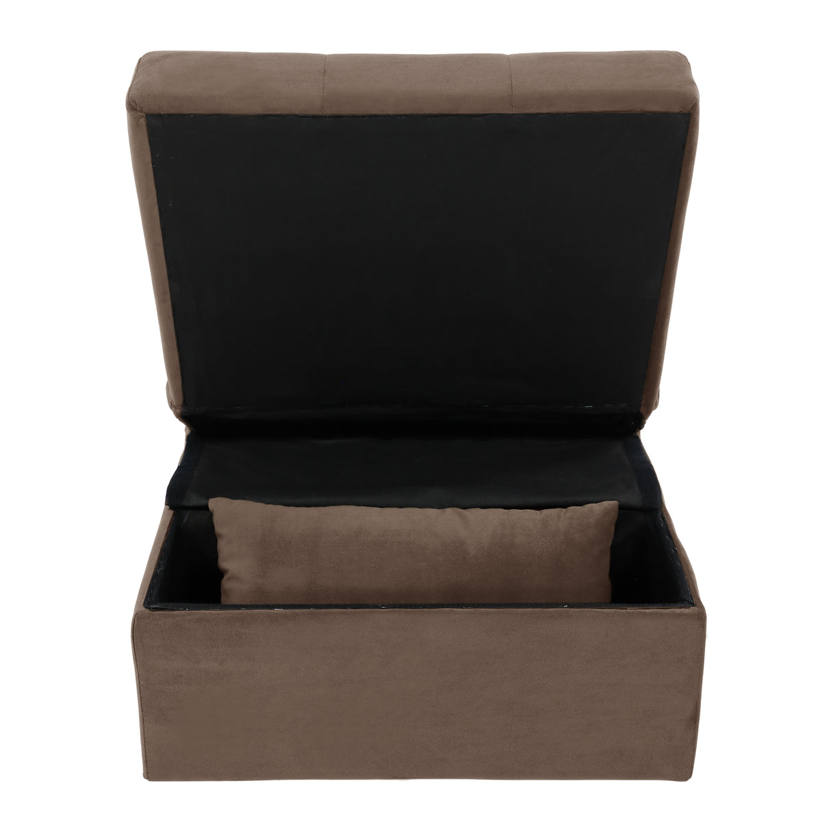 Garrell Brown Velvet Lift Top Storage Bench with Pull-out Bed from Homelegance - Luna Furniture