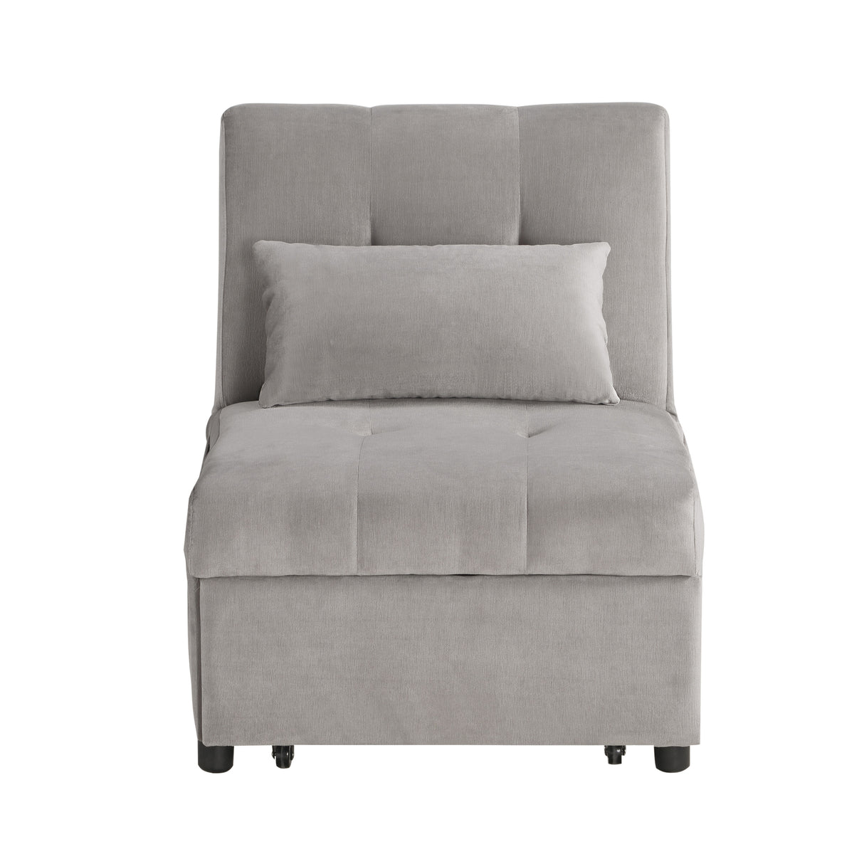 Garrell Brownish Gray Velvet Lift Top Storage Bench with Pull-out Bed from Homelegance - Luna Furniture