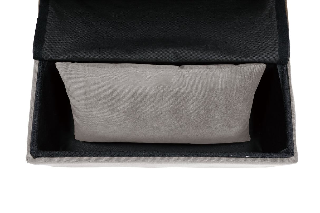 Garrell Brownish Gray Velvet Lift Top Storage Bench with Pull-out Bed from Homelegance - Luna Furniture