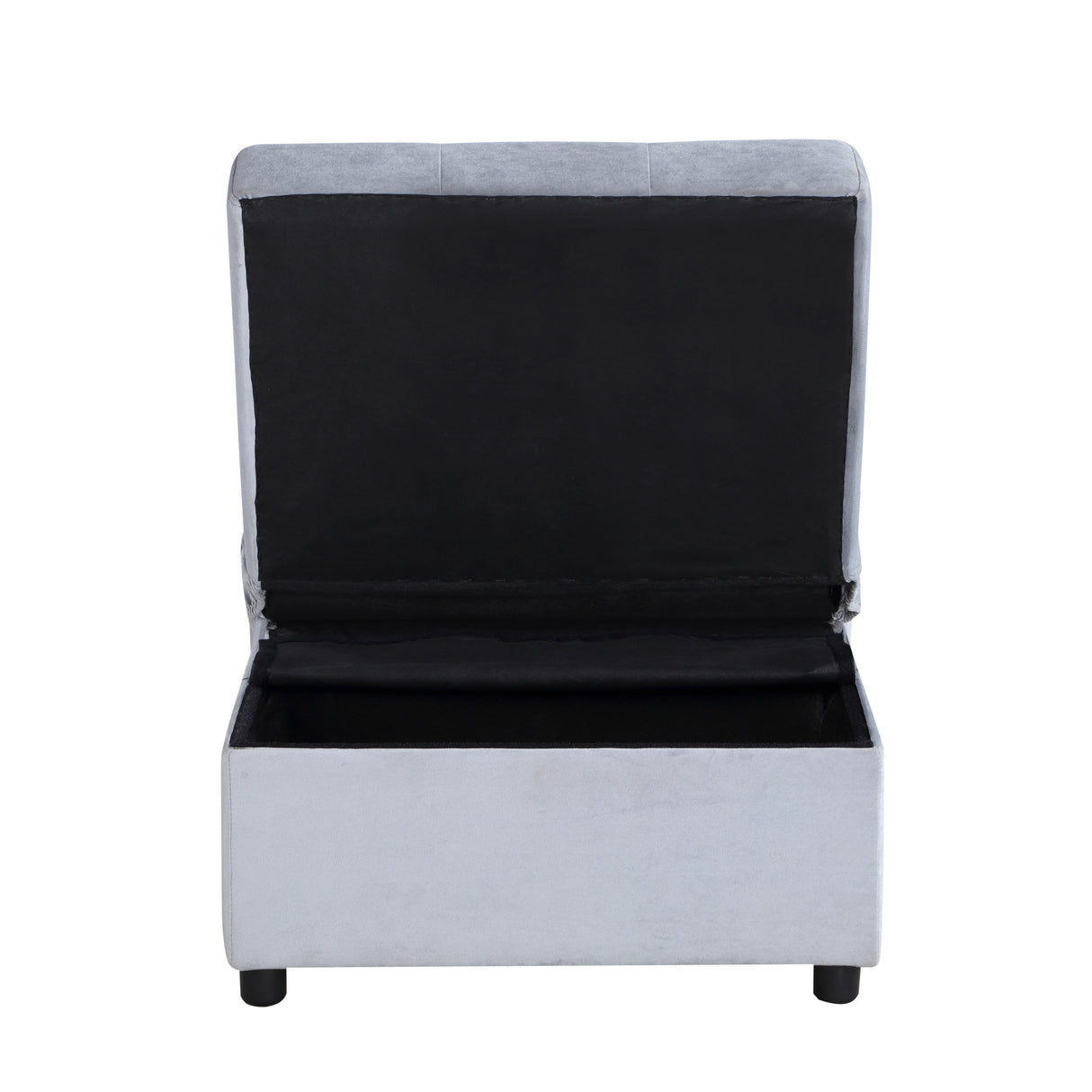 Garrell Gray Velvet Lift Top Storage Bench with Pull-out Bed from Homelegance - Luna Furniture
