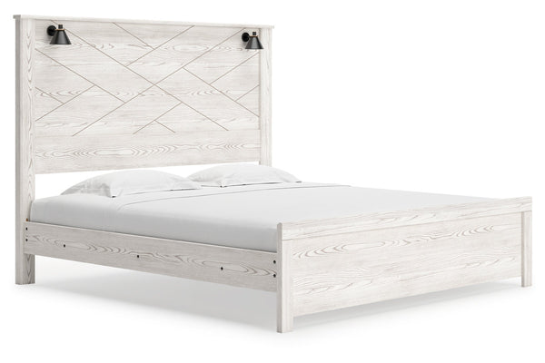 Gerridan White King LED Panel Bed