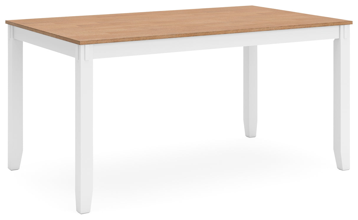 Gesthaven Natural/White Dining Table with 4 Chairs and Bench from Ashley Furniture - Luna Furniture