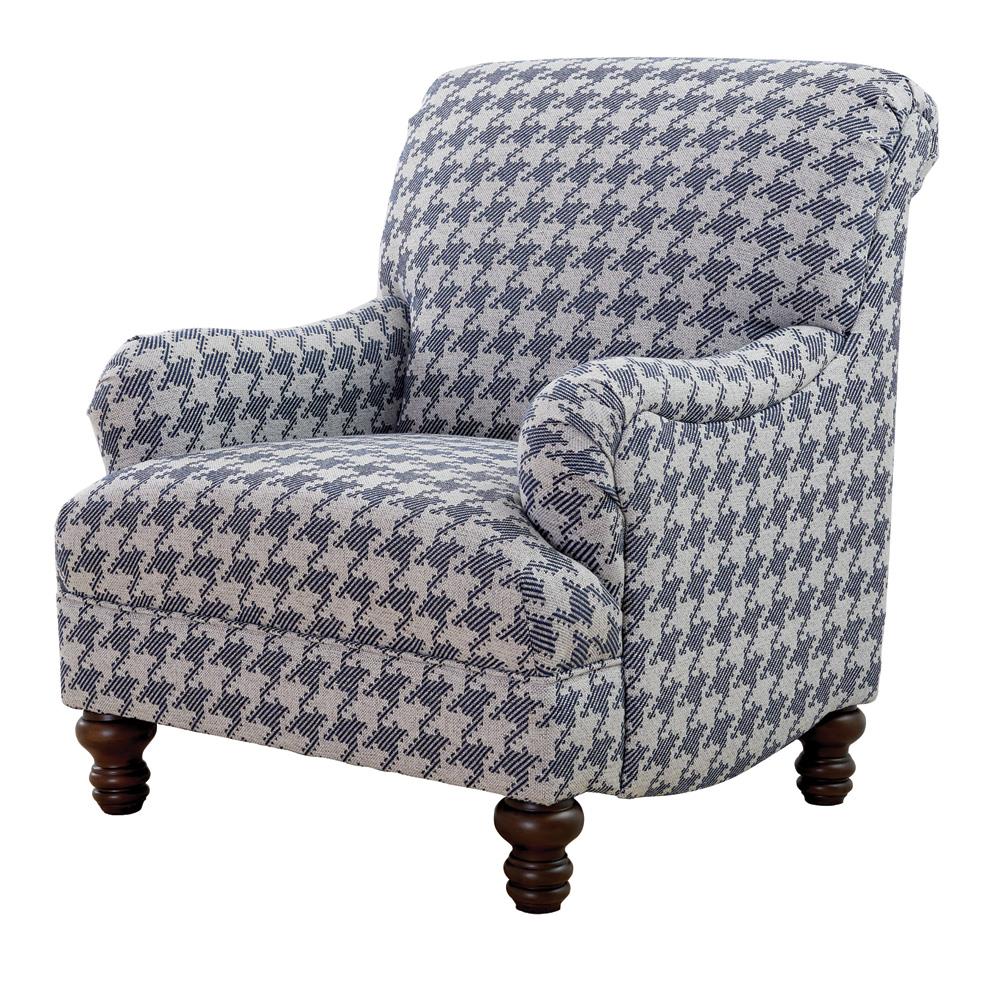 Glenn Blue Recessed Arms Accent Chair from Coaster - Luna Furniture