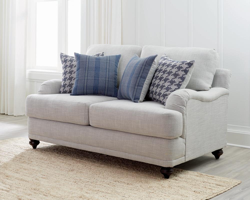 Glenn Light Gray Recessed Arms Loveseat from Coaster - Luna Furniture
