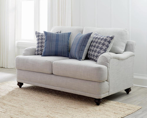 Glenn Light Gray Recessed Arms Loveseat