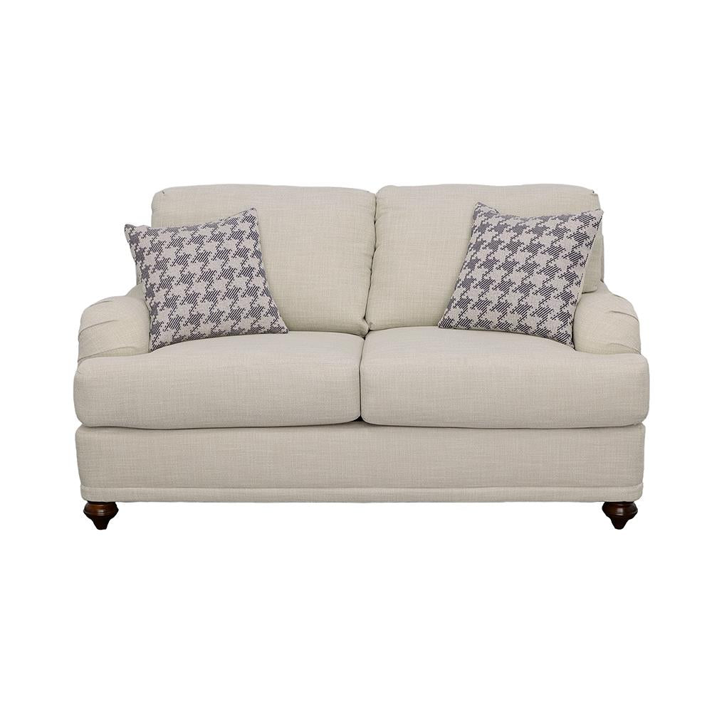 Glenn Light Gray Recessed Arms Loveseat from Coaster - Luna Furniture