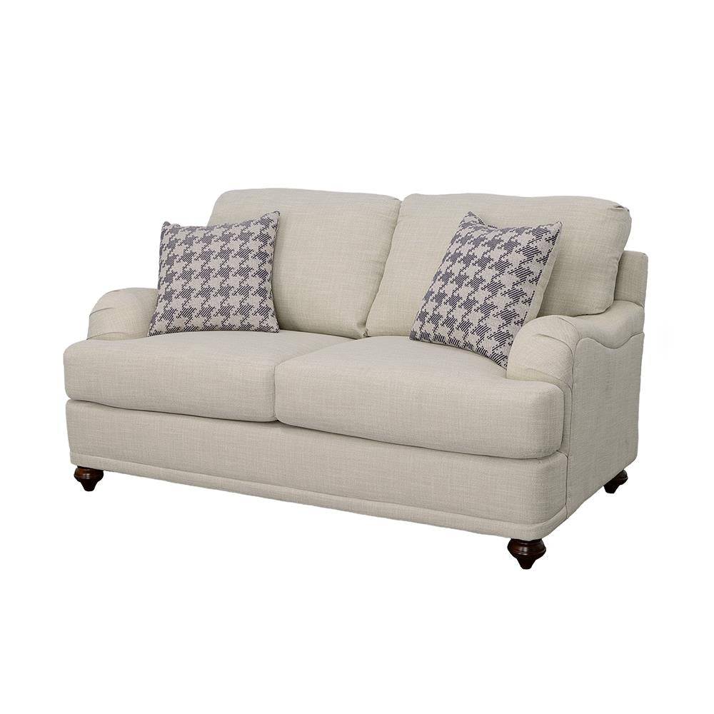 Glenn Light Gray Recessed Arms Loveseat from Coaster - Luna Furniture