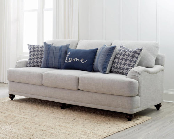 Glenn Light Gray Recessed Arms Sofa