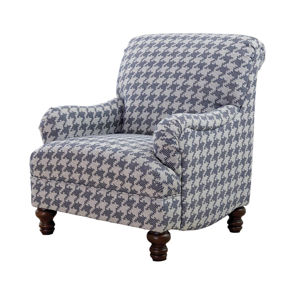 Glenn Blue Recessed Arms Accent Chair from Coaster - Luna Furniture