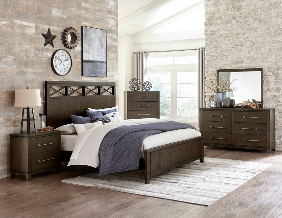 Griggs Dark Brown King Panel Bed from Homelegance - Luna Furniture