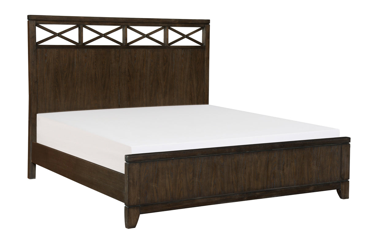 Griggs Dark Brown King Panel Bed from Homelegance - Luna Furniture