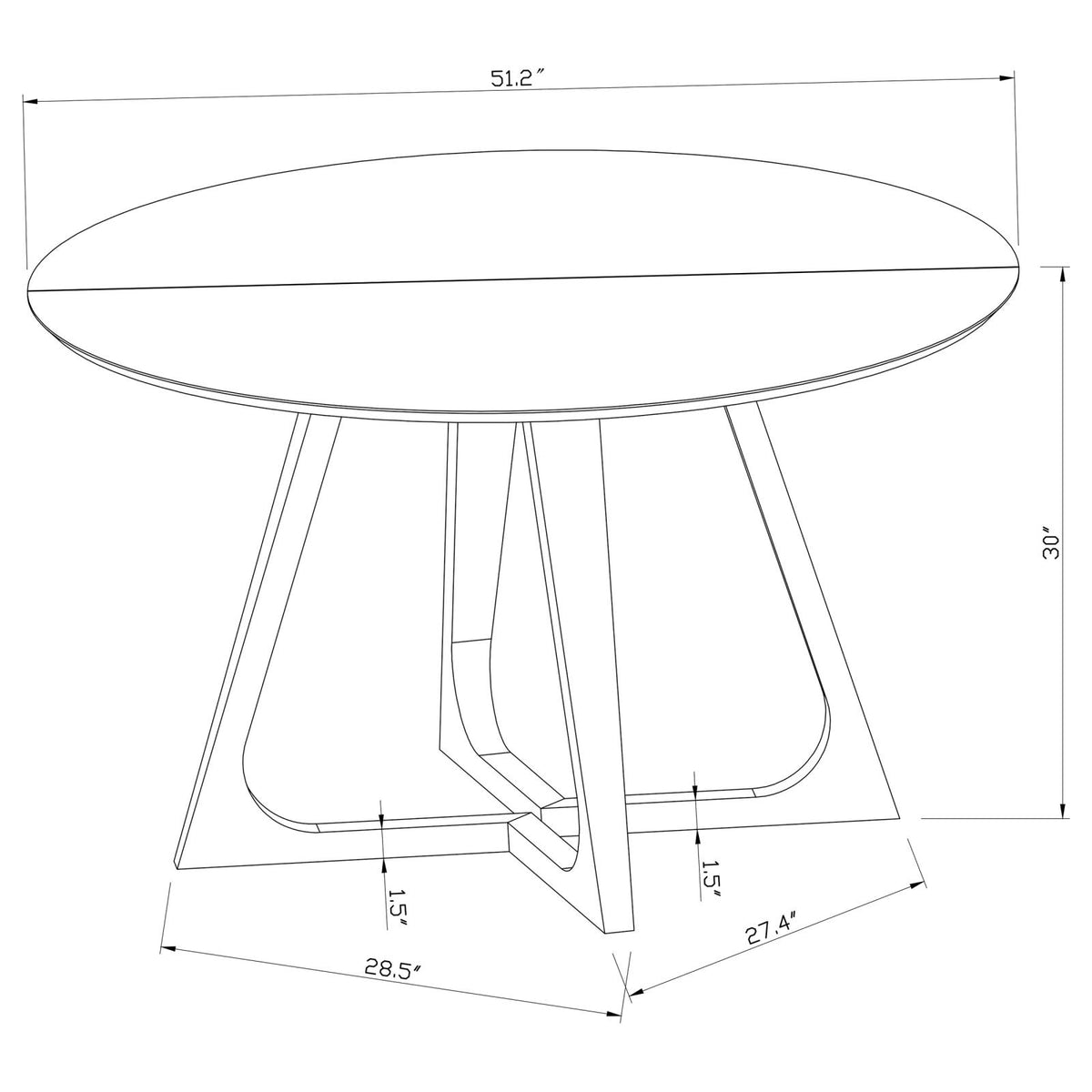 Gwynn White and Gold Stainless Steel Base Marble Top Round Dining Table from Coaster - Luna Furniture