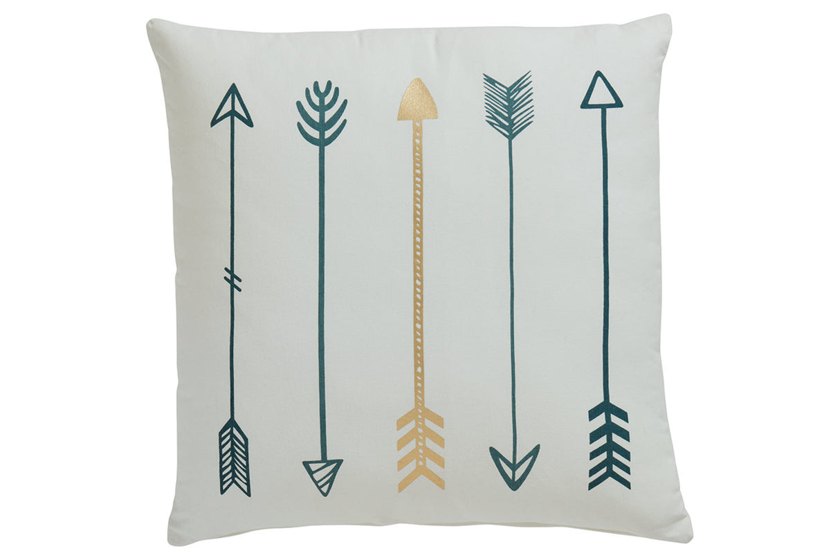 Gyldan White/Teal/Gold Pillow from Ashley - Luna Furniture