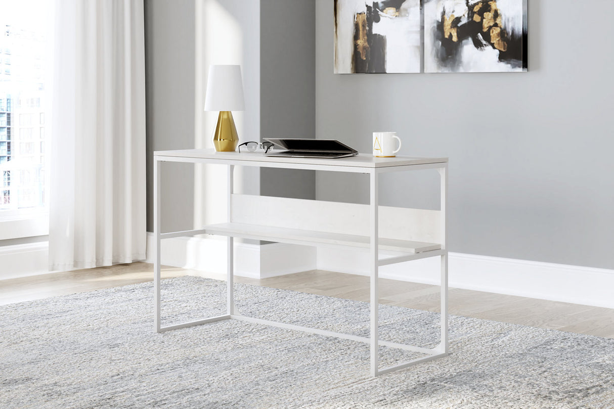 Deznee White Home Office Desk from Ashley - Luna Furniture