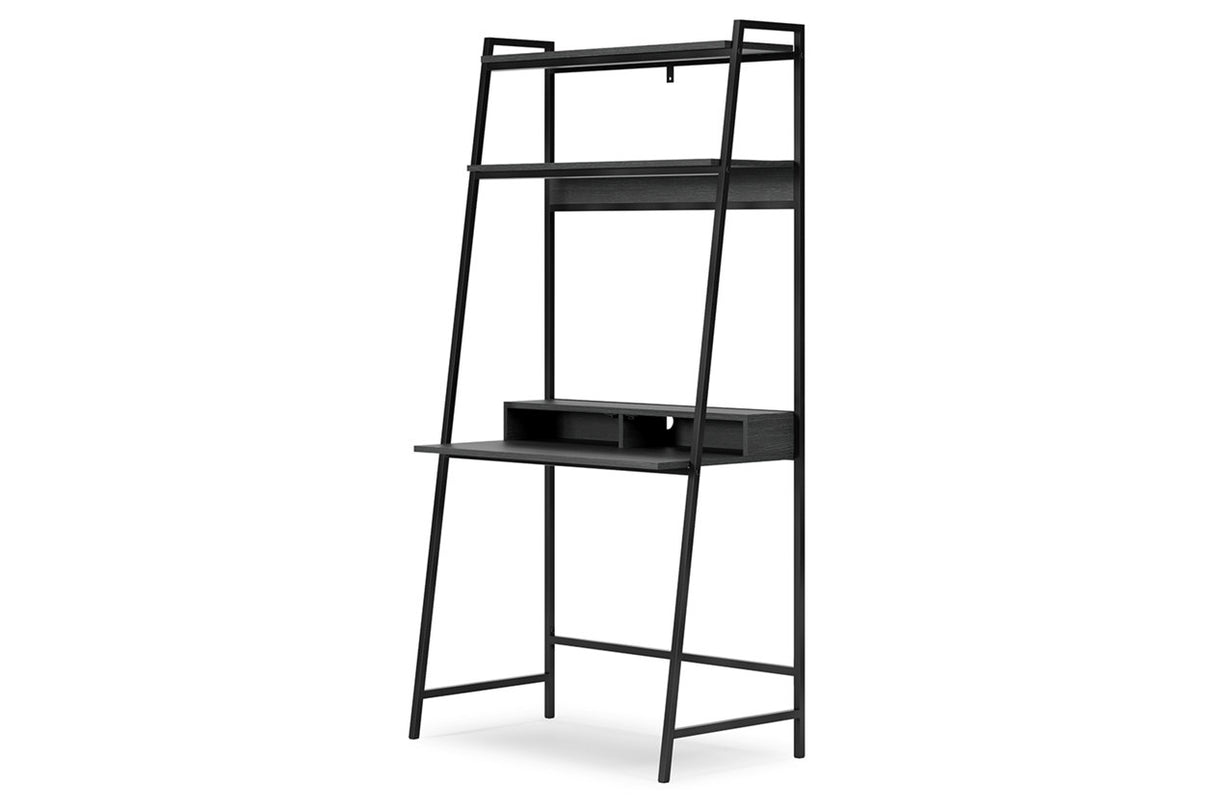 Yarlow Black 36" Home Office Desk with Shelf from Ashley - Luna Furniture