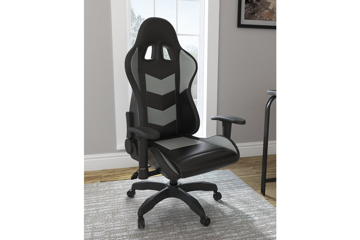 Lynxtyn Black/Gray Home Office Desk Chair from Ashley - Luna Furniture