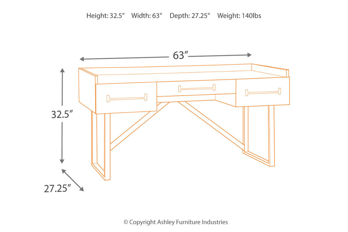 Starmore Brown 63" Home Office Desk from Ashley - Luna Furniture