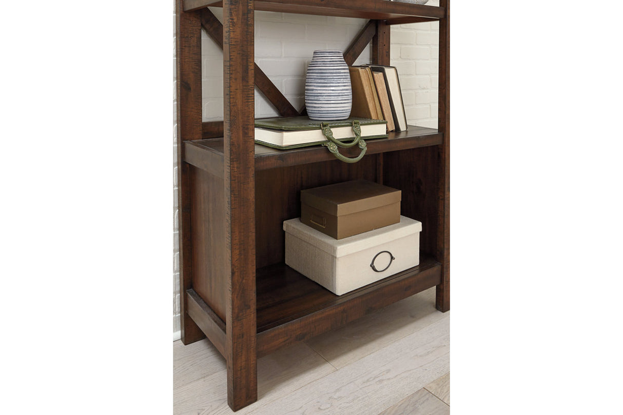 Baldridge Rustic Brown 75" Bookcase from Ashley - Luna Furniture