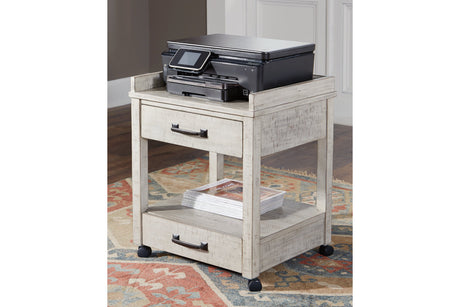 Carynhurst Whitewash Printer Stand -  - Luna Furniture