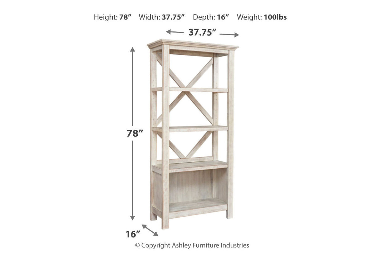 Carynhurst Whitewash 75" Bookcase from Ashley - Luna Furniture