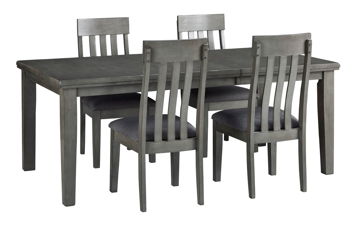 Hallanden Two-tone Gray Extendable Dining Set from Ashley Furniture - Luna Furniture