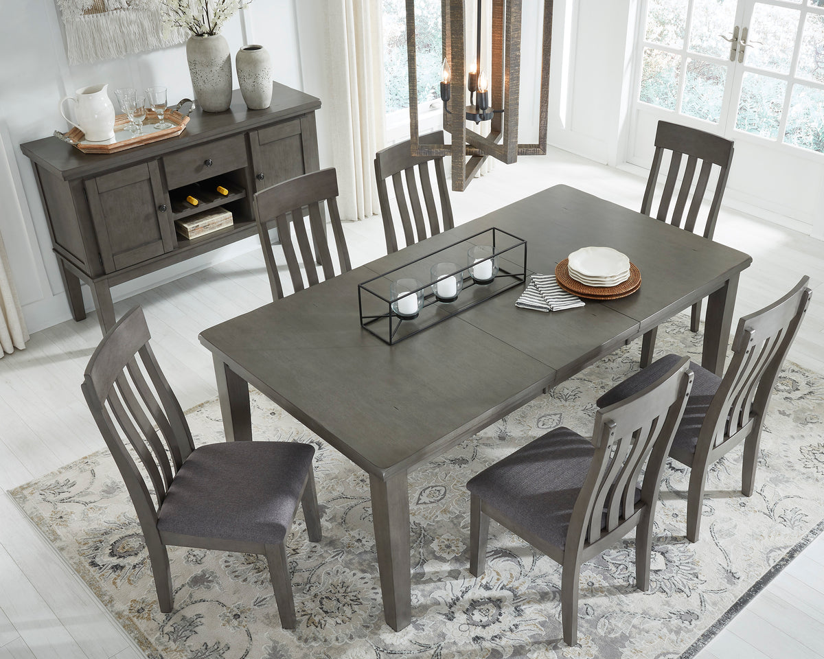 Hallanden Two-tone Gray Extendable Dining Set from Ashley Furniture - Luna Furniture