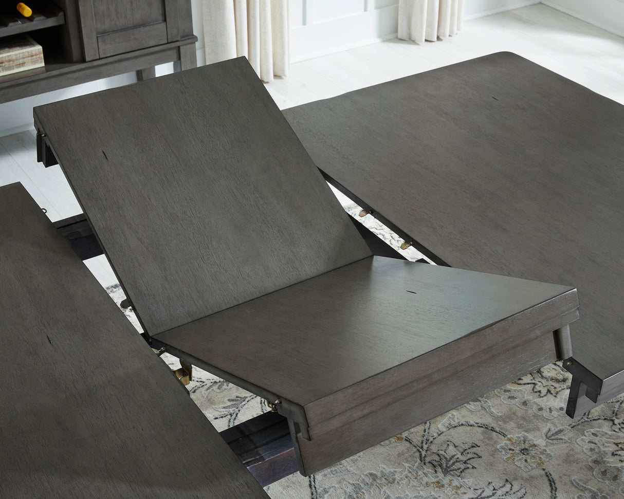Hallanden Two-tone Gray Extendable Dining Set from Ashley Furniture - Luna Furniture
