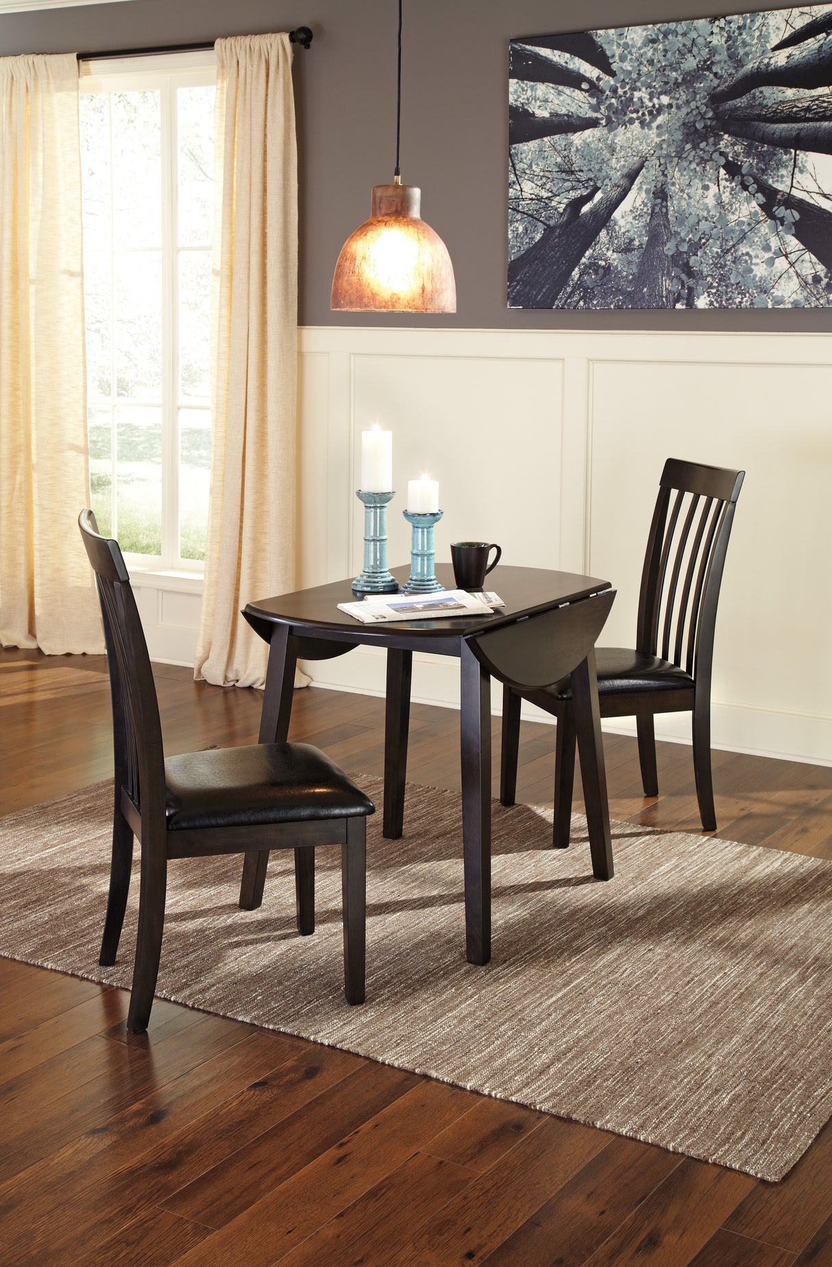 Hammis Dark Brown Dining Table with 2 Chairs from Ashley Furniture - Luna Furniture