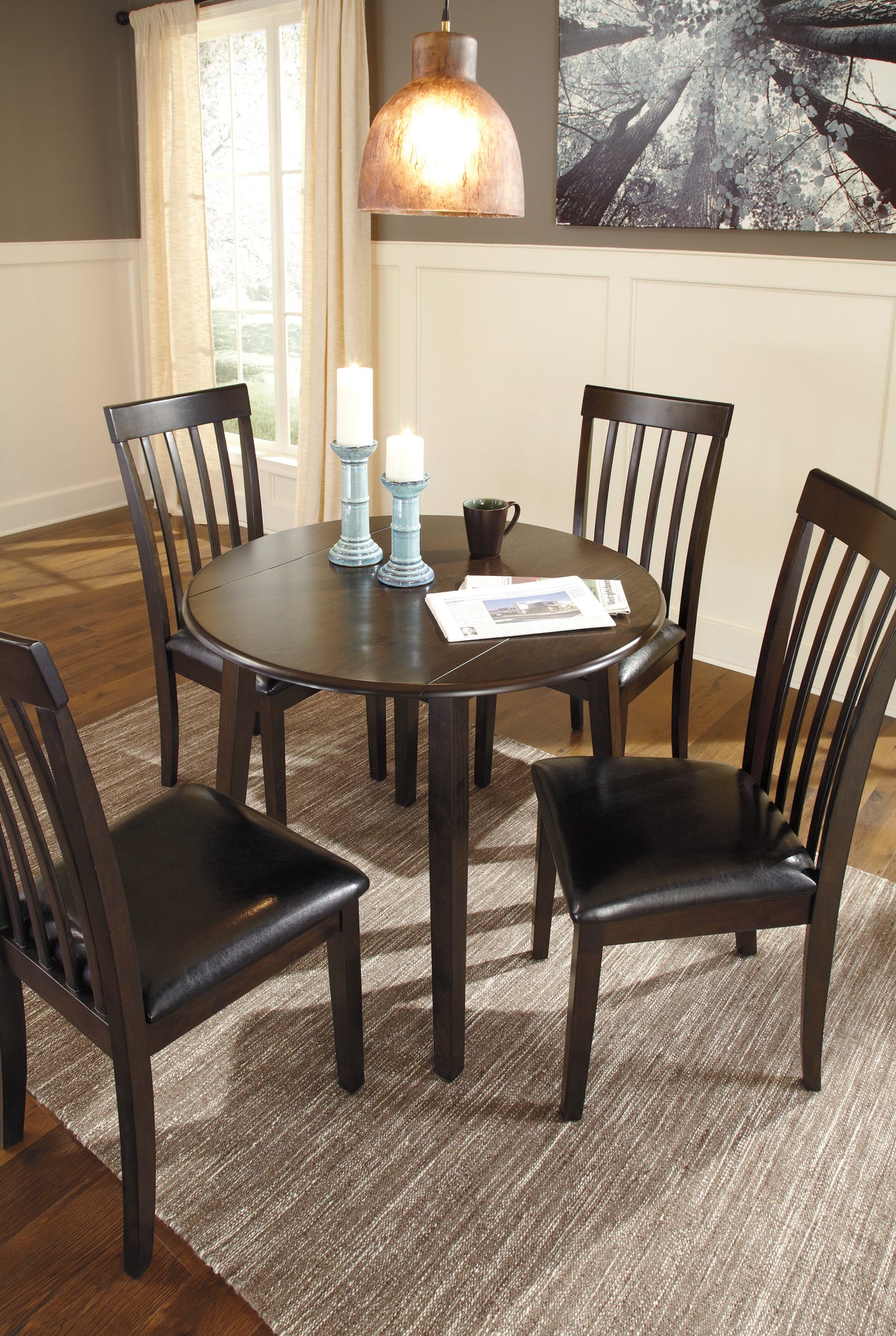 Hammis Dark Brown Dining Table and 4 Chairs from Ashley Furniture - Luna Furniture