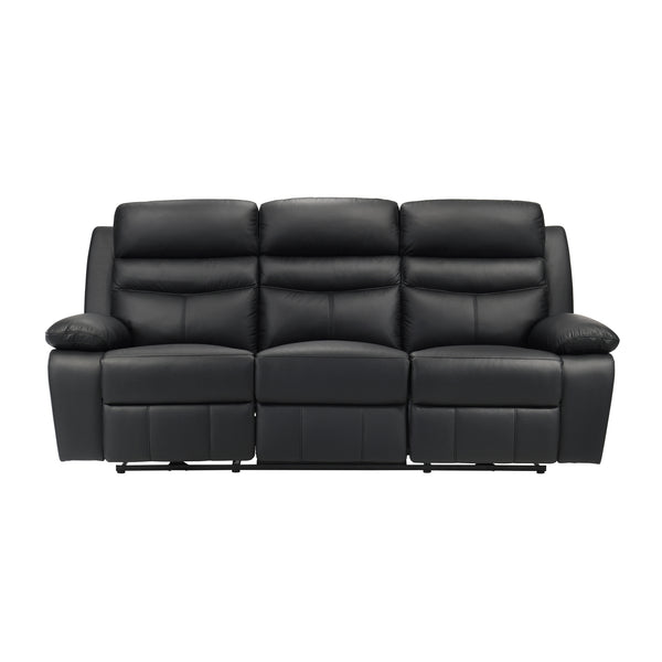 Hancock Black Leather Power Double Reclining Sofa