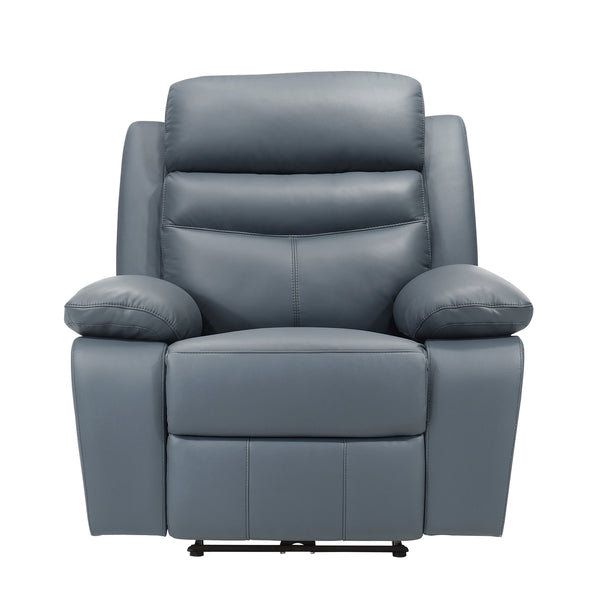 Hancock Blue Leather Power Reclining Chair