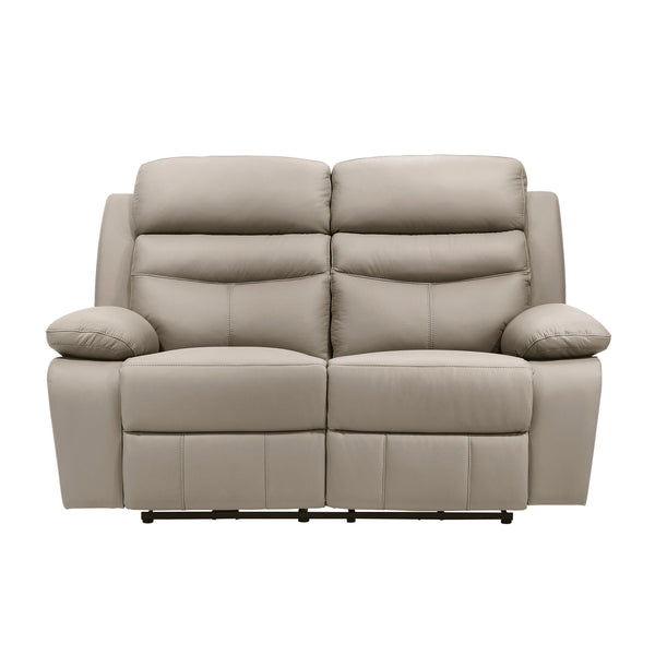 Hancock Latte Leather Power Double Reclining Loveseat