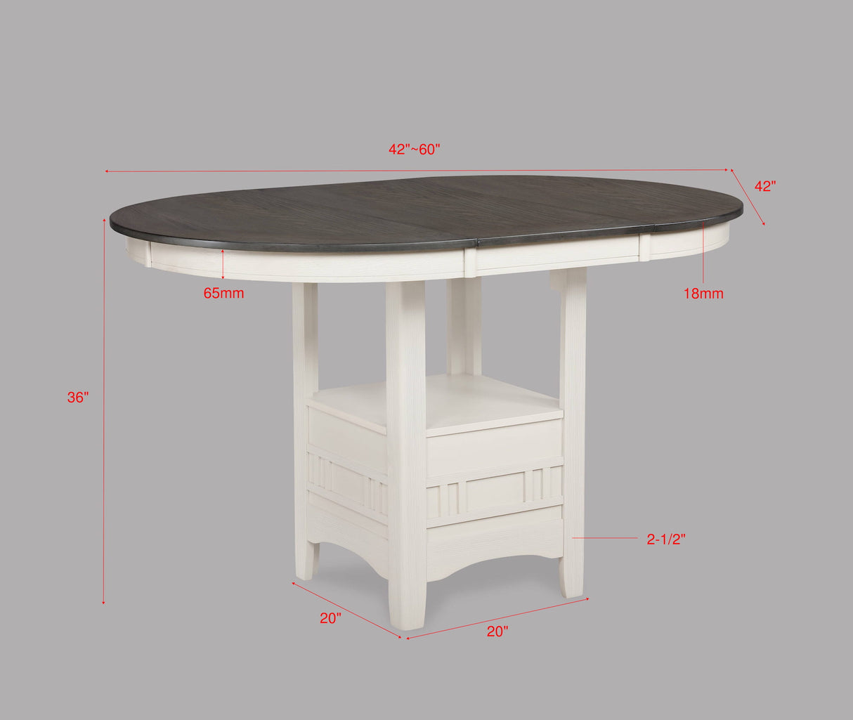 Hartwell Chalk Gray Counter Height Table from Crown Mark - Luna Furniture