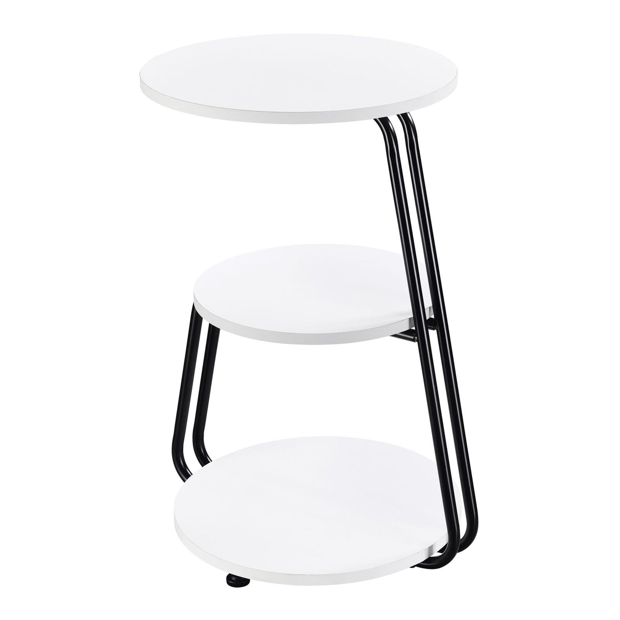 Hilly White and Black 3-Tier Round Side Table from Coaster - Luna Furniture