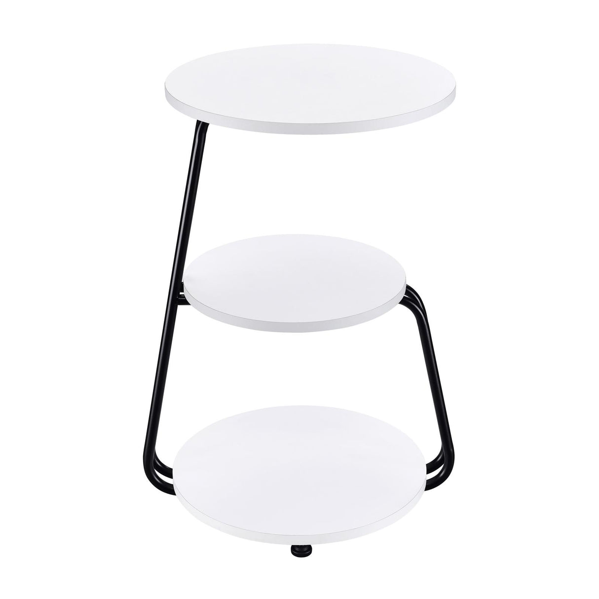 Hilly White and Black 3-Tier Round Side Table from Coaster - Luna Furniture