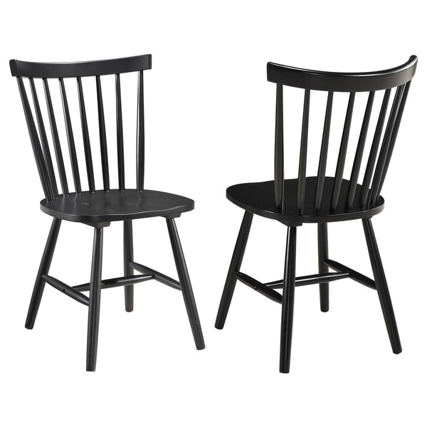 Hollyoak Black Windsor Spindle Back Dining Side Chairs, Set of 2