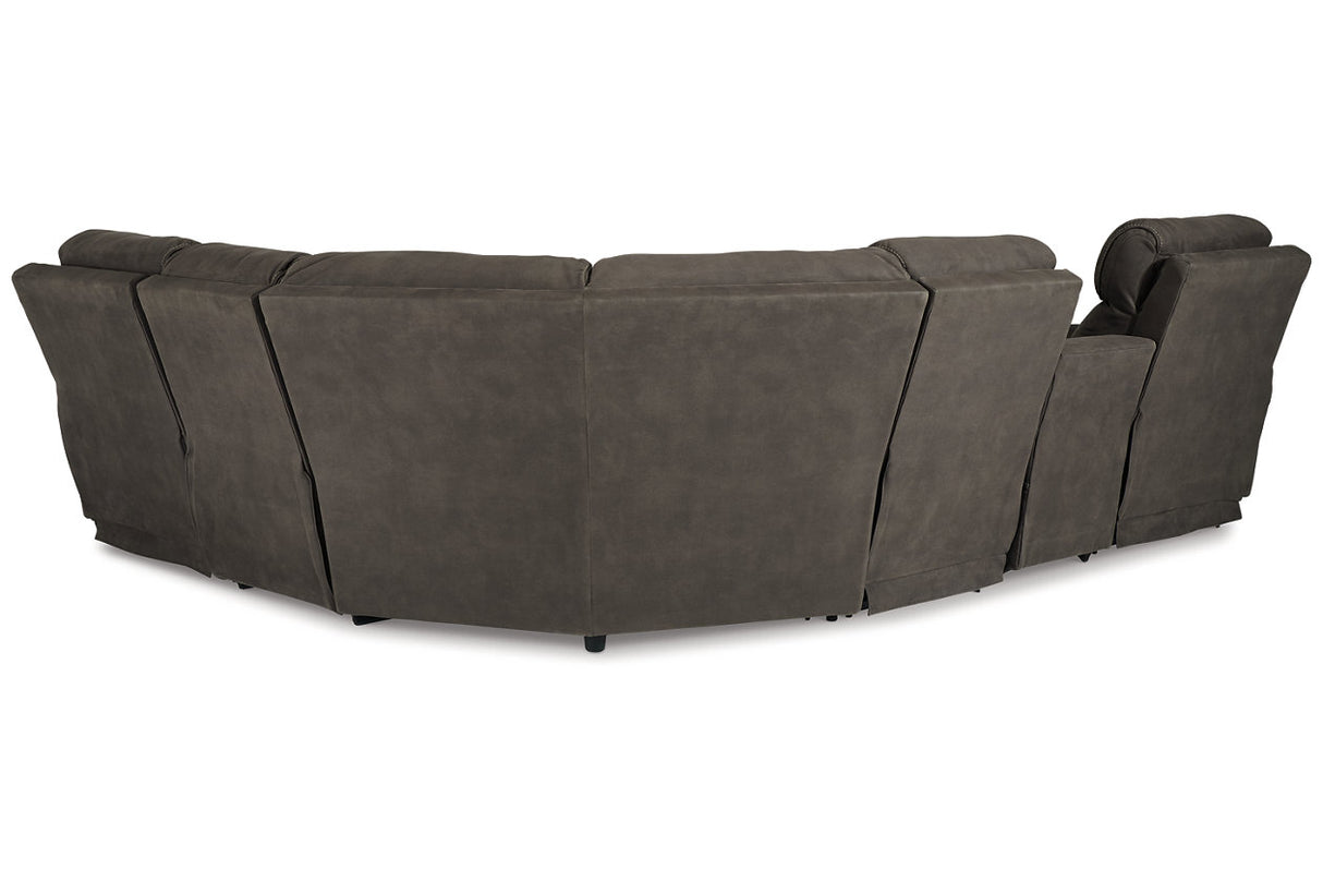 Hoopster Gunmetal 6-Piece Power Reclining Sectional from Ashley - Luna Furniture