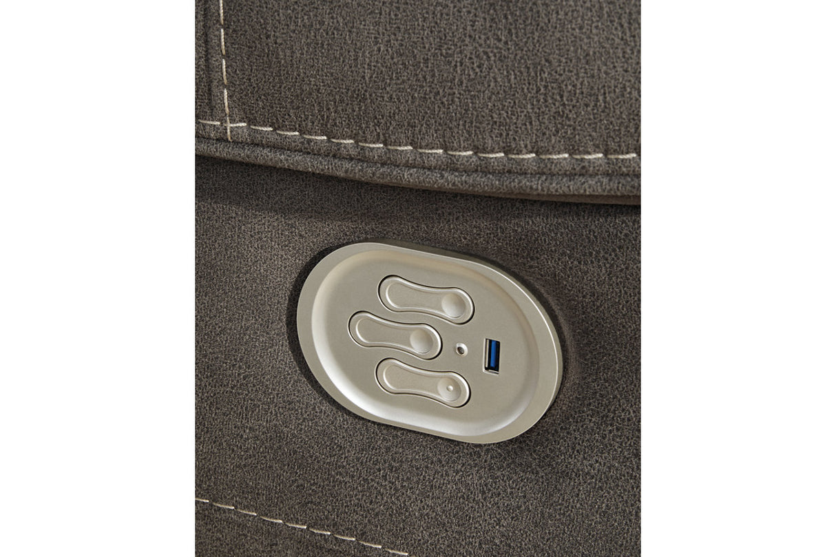 Hoopster Gunmetal 6-Piece Power Reclining Sectional from Ashley - Luna Furniture