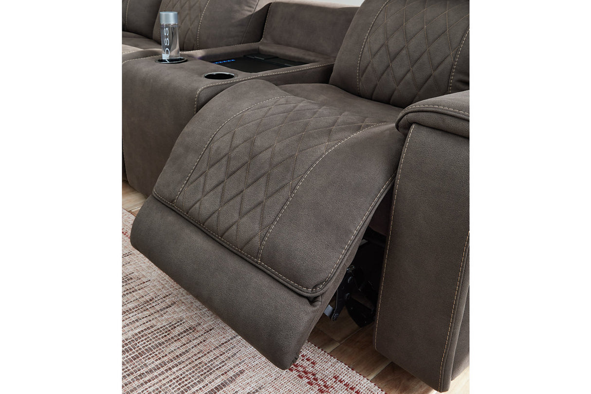 Hoopster Gunmetal 6-Piece Power Reclining Sectional from Ashley - Luna Furniture