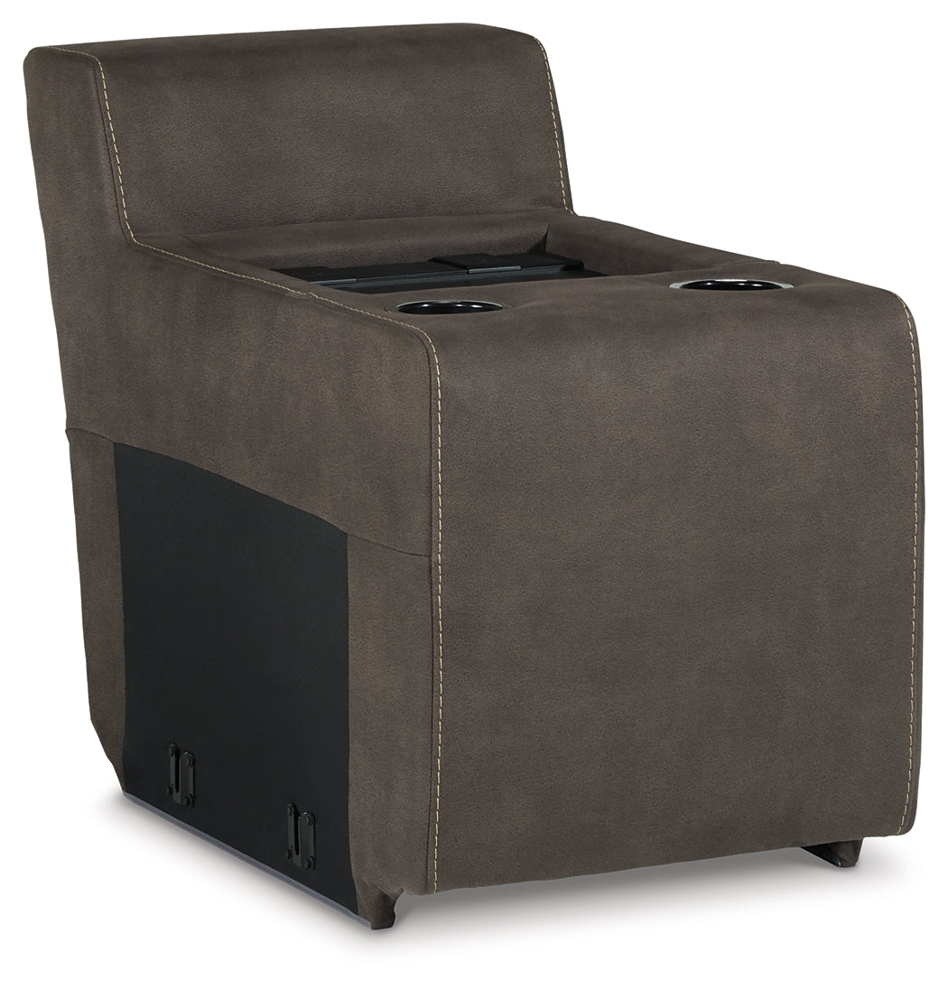 Hoopster Gunmetal Console with Touchscreen from Ashley Furniture - Luna Furniture