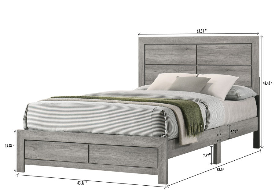 Hopkins Driftwood Full Platform Bed from Crown Mark - Luna Furniture