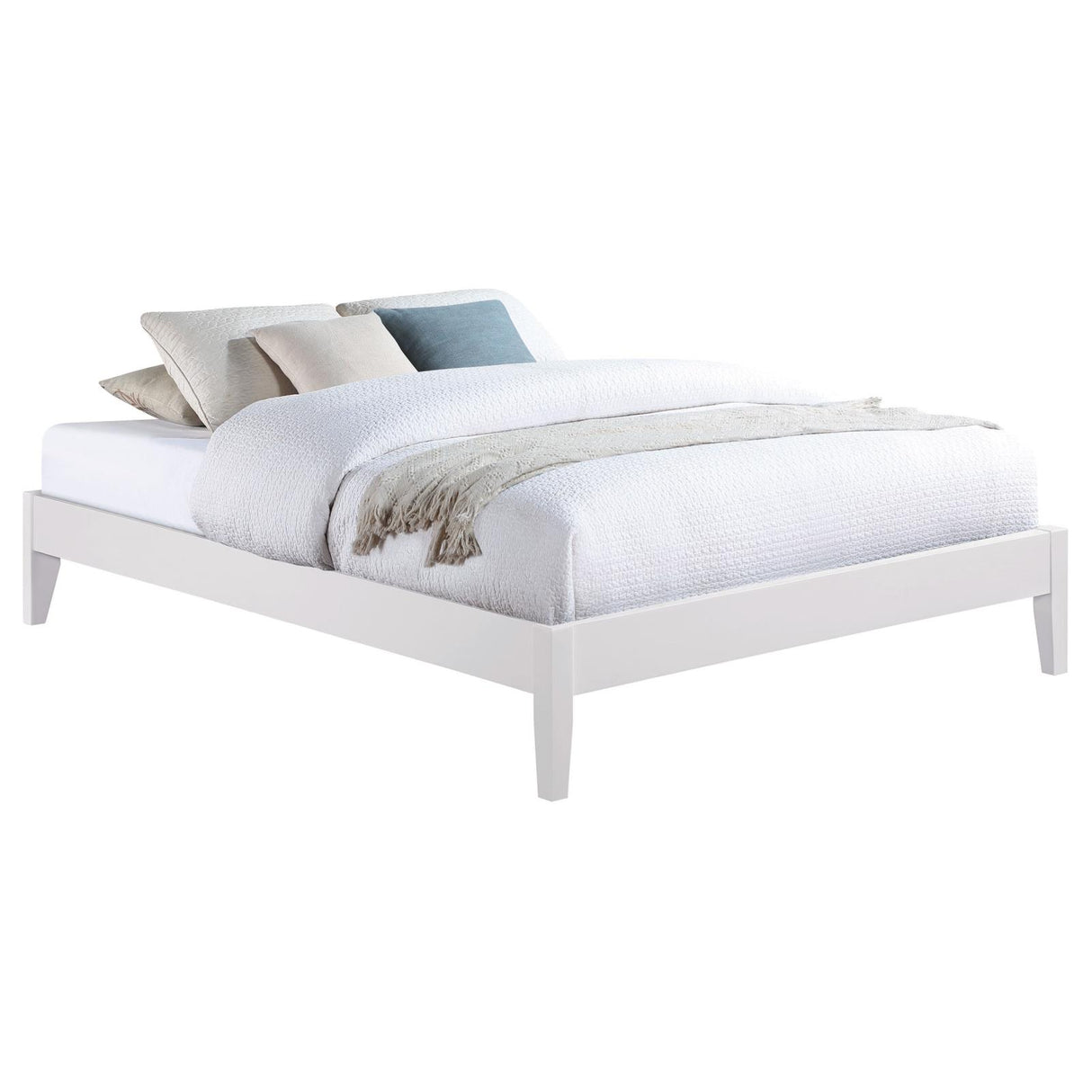 Hounslow White California King Platform Bed from Coaster - Luna Furniture