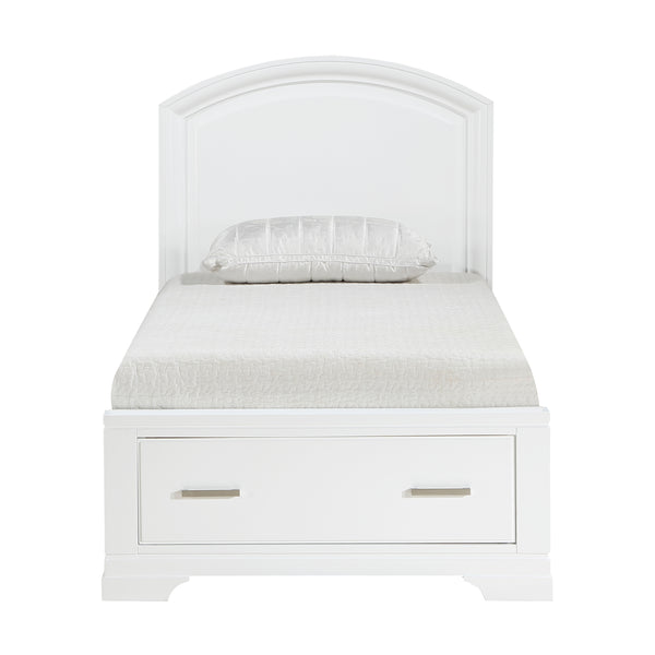 Hudson White Twin Storage Platform Bed